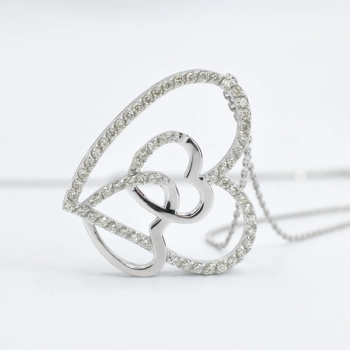 0.55 CT Round Cut Diamonds - Heart Pendant