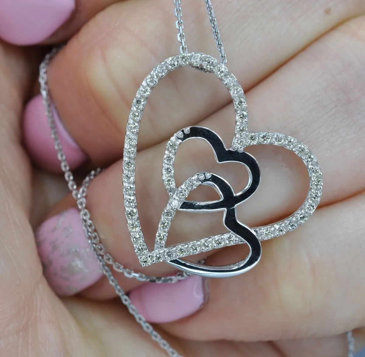 0.55 CT Round Cut Diamonds - Heart Pendant