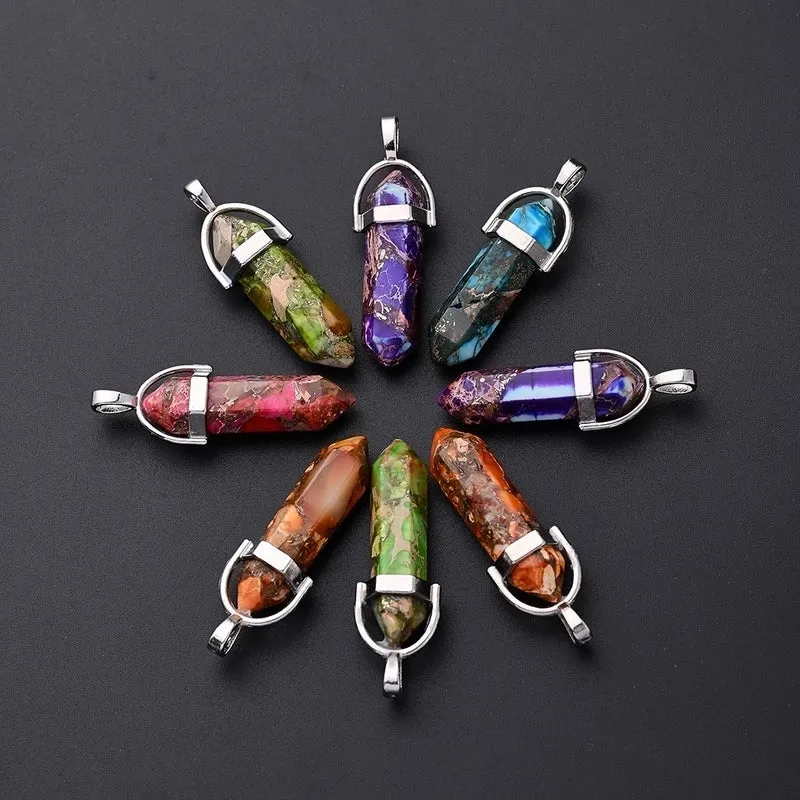 1 Pc/Package 39~41x13.5mm 5x4mm Natural Stone Copper White Gold Plated Geometric Marble Polished Pendant