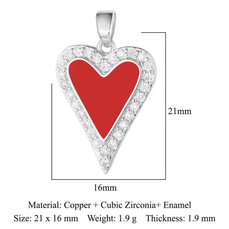 1 Piece Copper Zircon 18K Gold Plated Geometric Heart Shape Flower