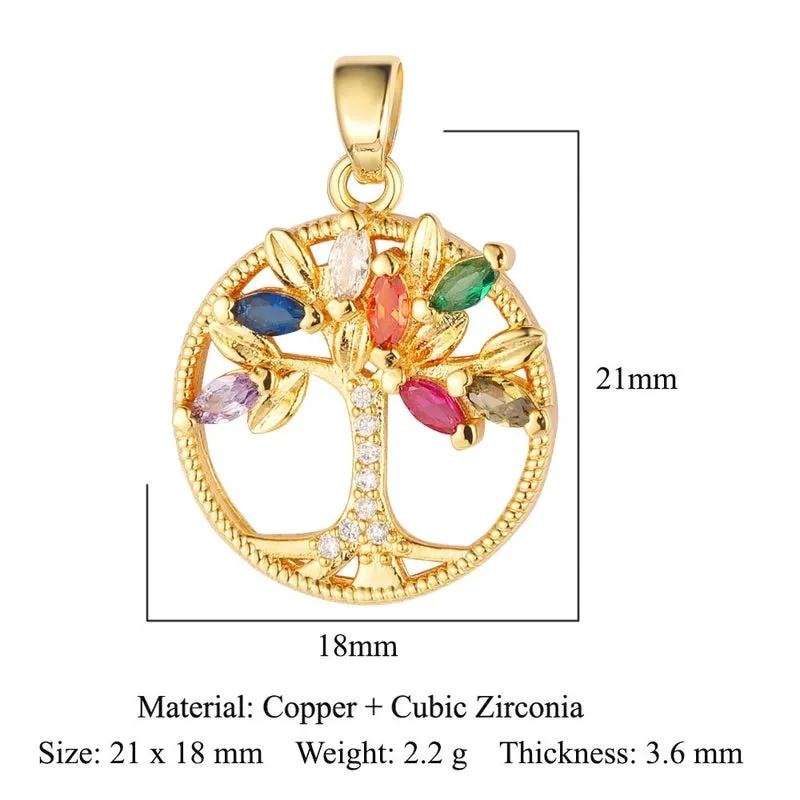 1 Piece Copper Zircon 18K Gold Plated Geometric Heart Shape Flower