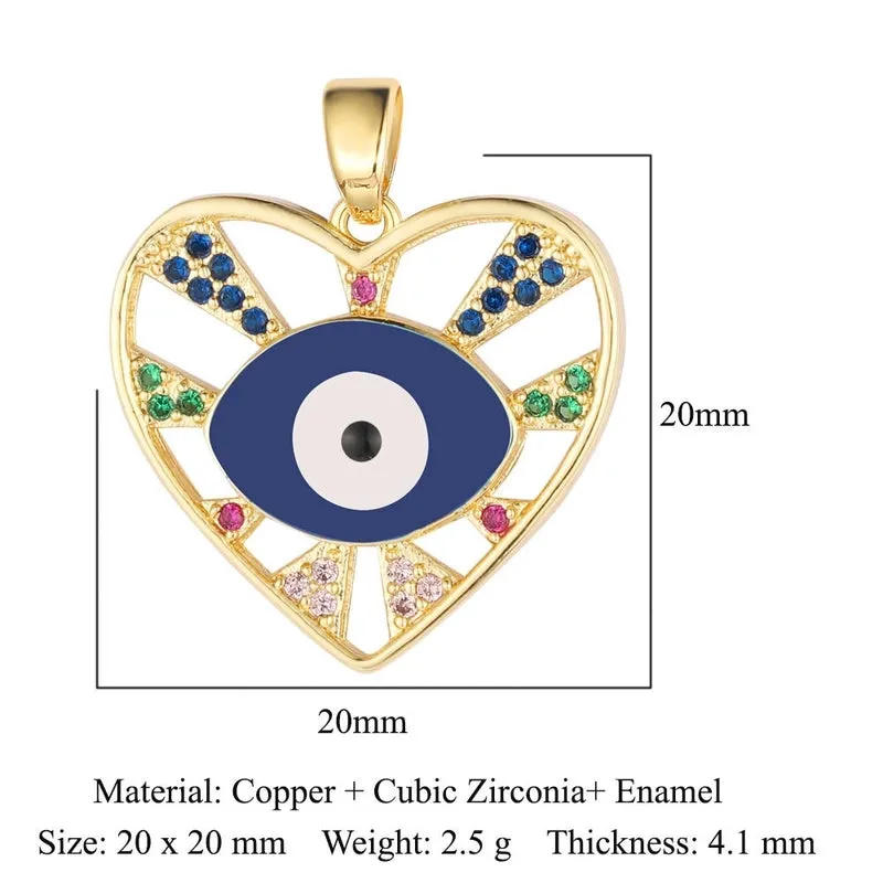 1 Piece Copper Zircon 18K Gold Plated Geometric Heart Shape Flower