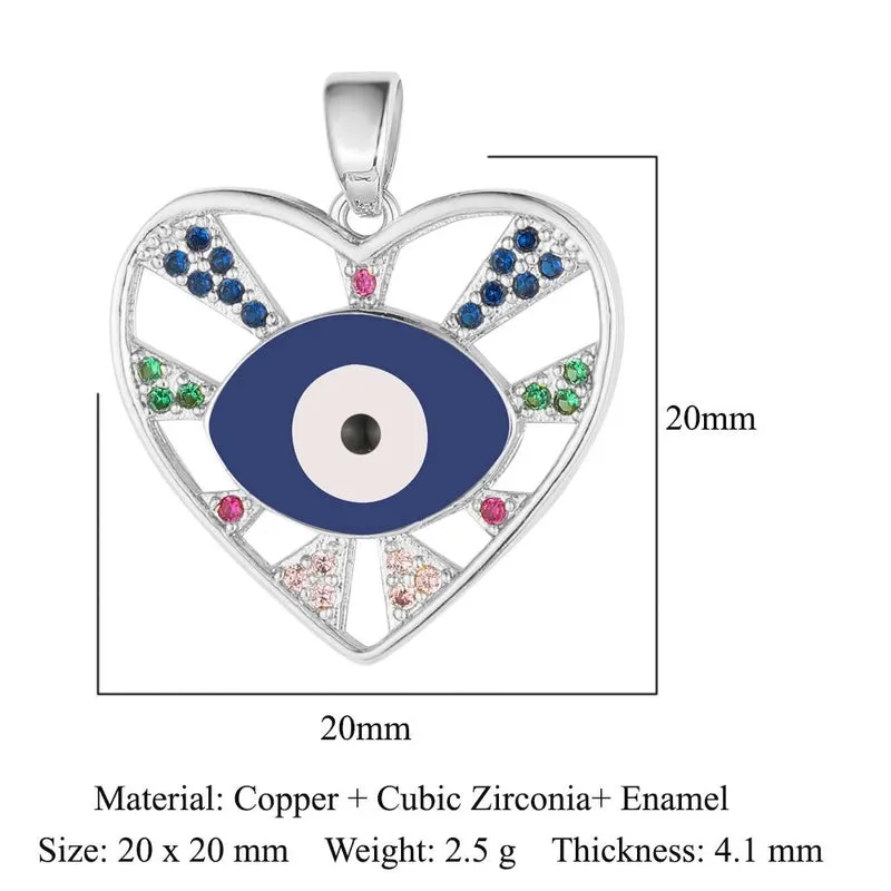 1 Piece Copper Zircon 18K Gold Plated Geometric Heart Shape Flower