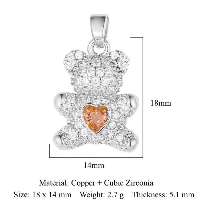 1 Piece Copper Zircon 18K Gold Plated Geometric Heart Shape Flower