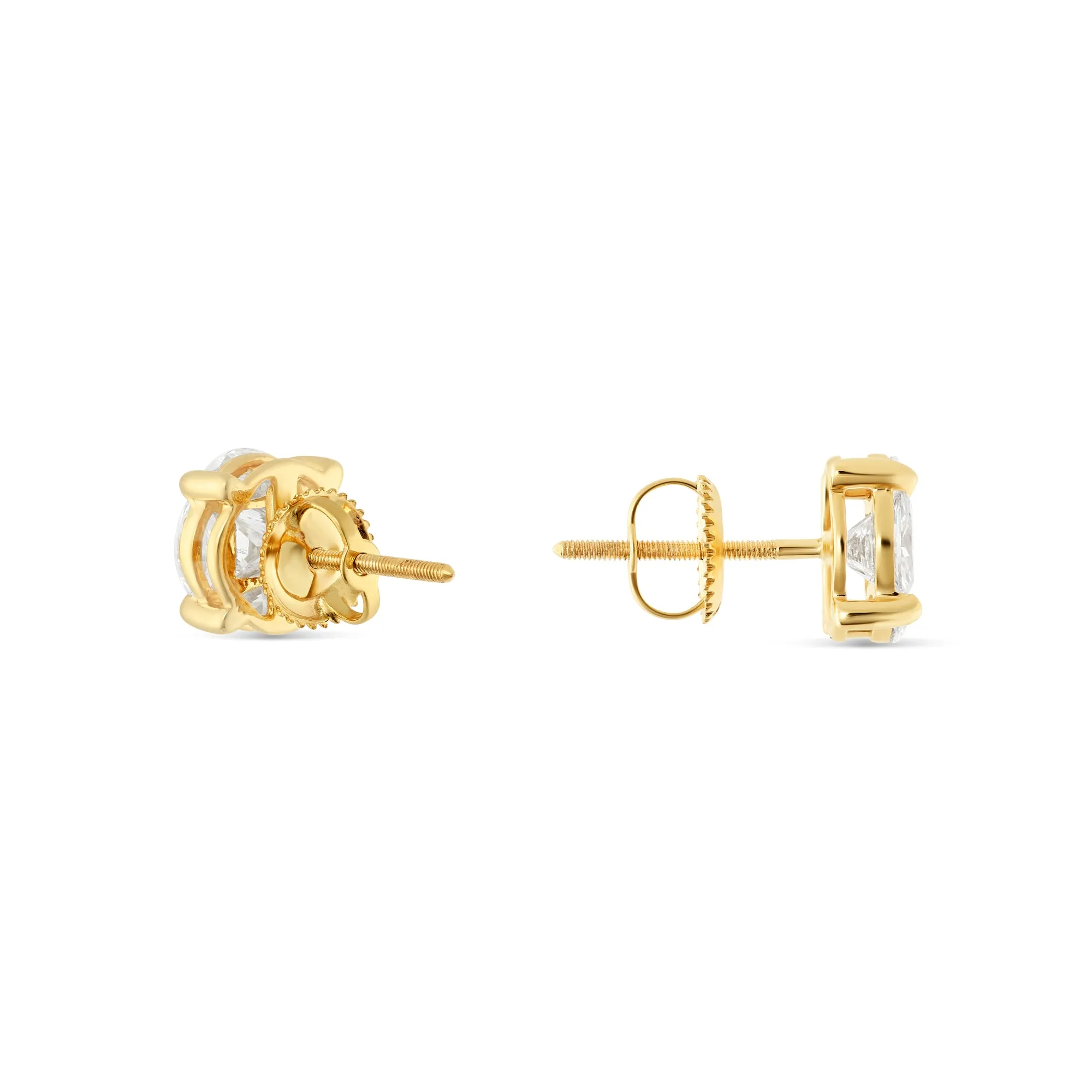 10K Gold Marquise Diamond Stud Earrings