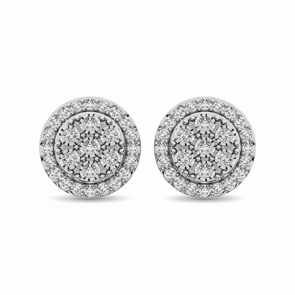 10K White Gold 1/2 Ct.Tw. Diamond Stud Earrings