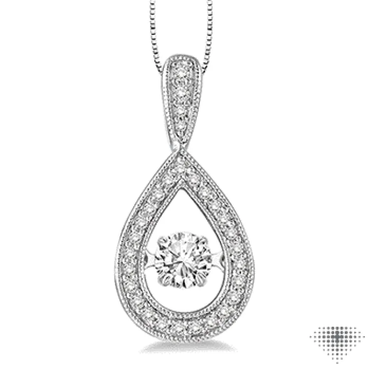 1/3 Ctw Diamond Emotion Pendant in 14K White Gold with Chain