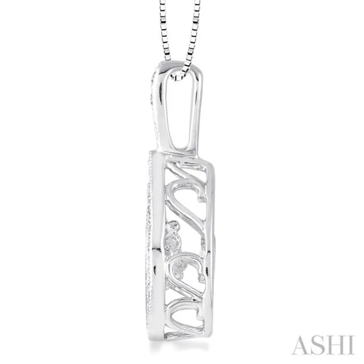 1/3 Ctw Diamond Emotion Pendant in 14K White Gold with Chain