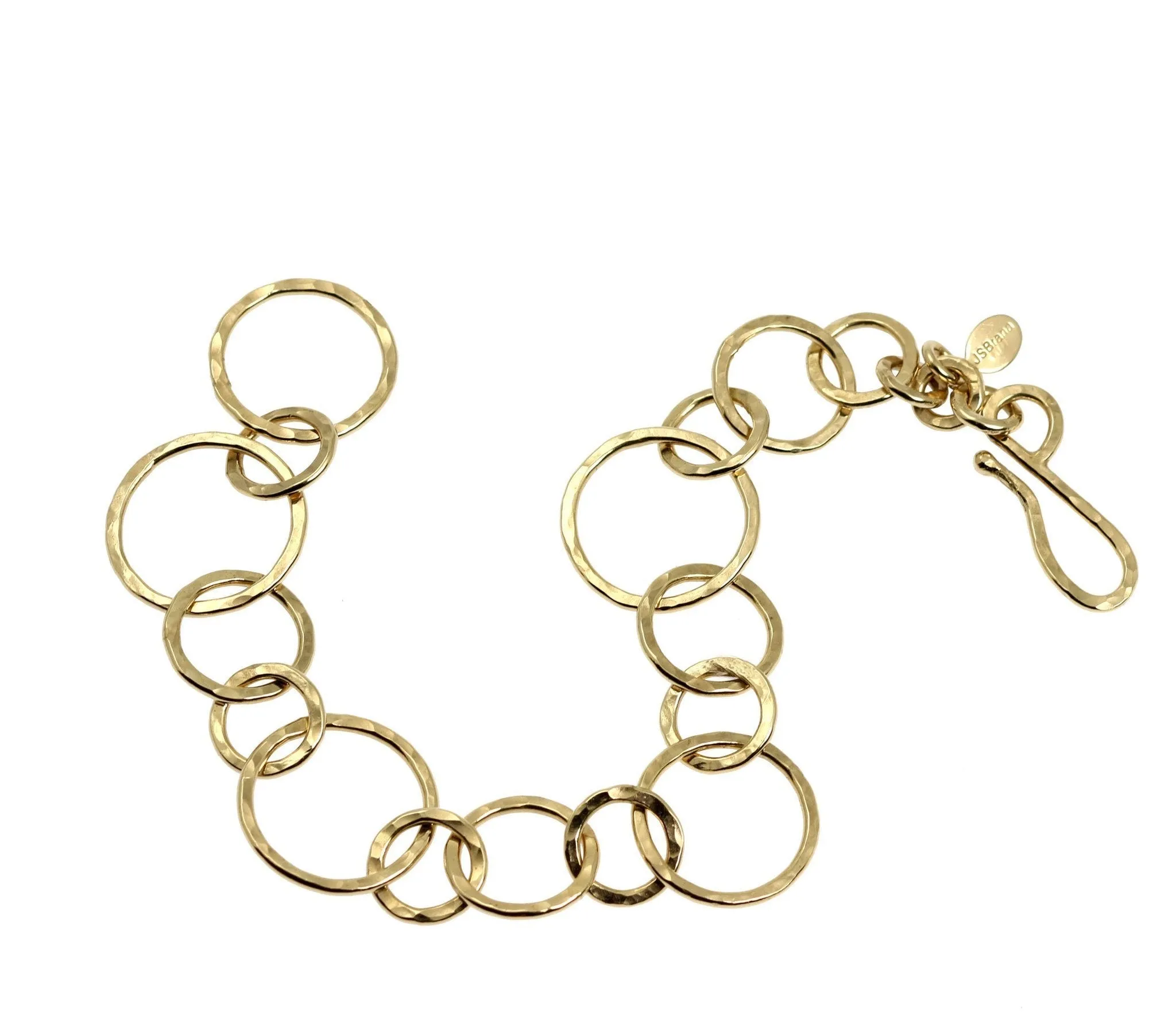 14K Gold-filled Hammered Link Chain Bracelet