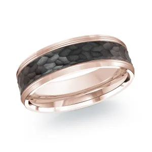 14K Rose Gold Ring from the Noir Collection by Malo - MRDA-121-7P