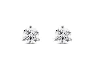 14K White Gold 1.03ctw Round Diamond Solitaire Stud Earrings