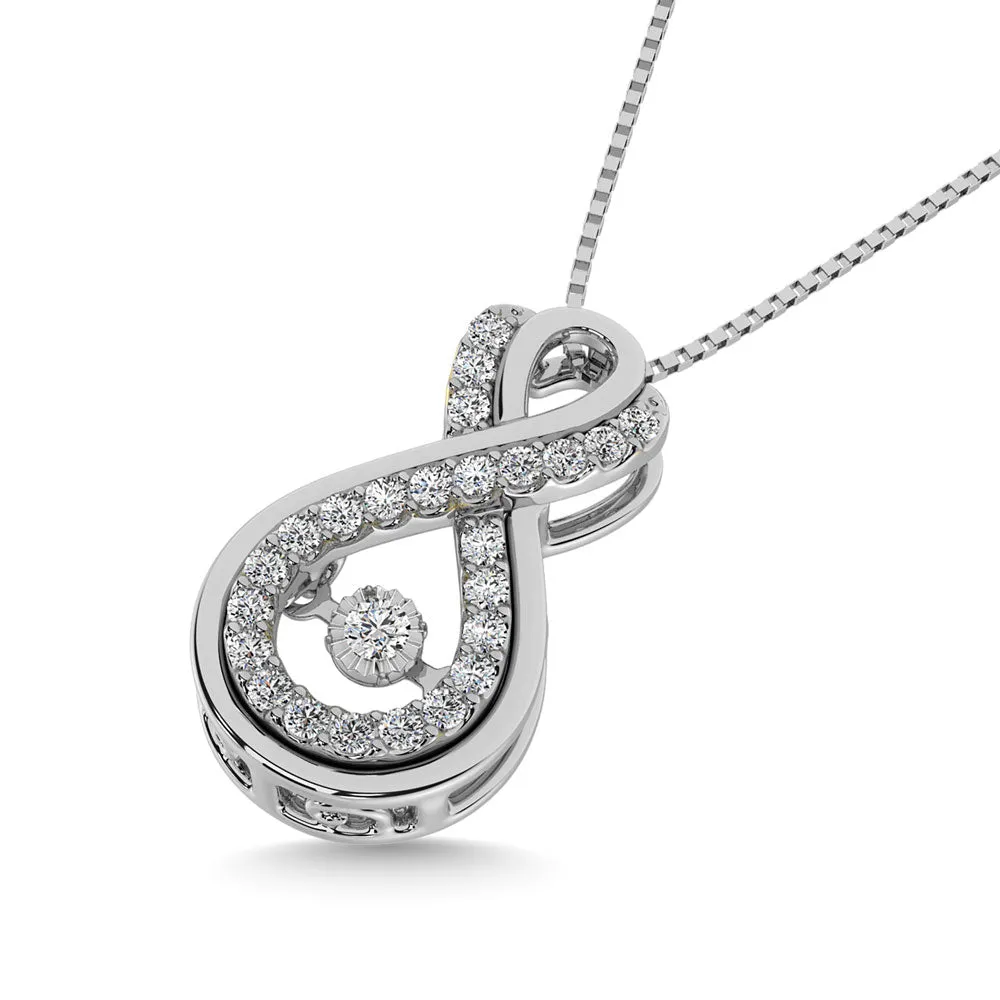 14K White Gold 1/5 Ct.Tw. Moving Diamond Fashion Pendant