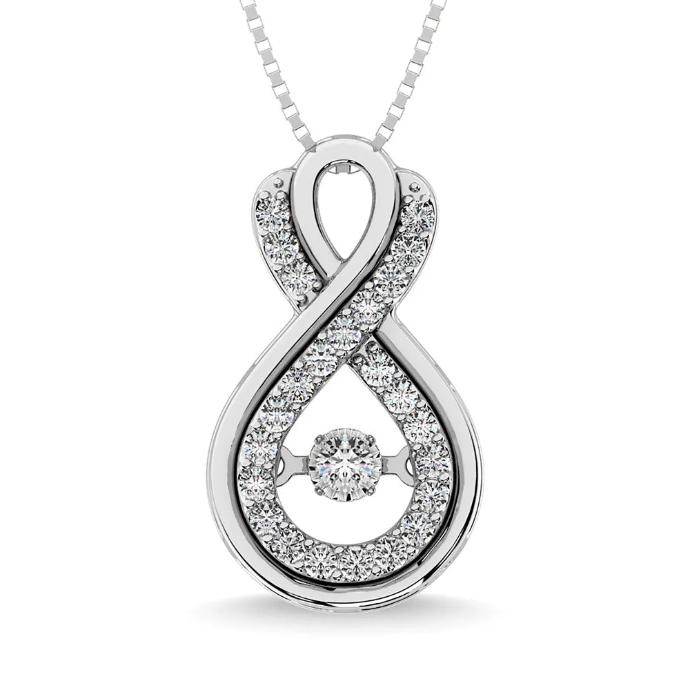 14K White Gold 1/5 Ct.Tw. Moving Diamond Fashion Pendant