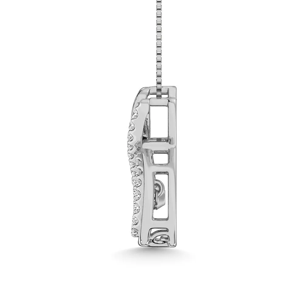 14K White Gold 1/5 Ct.Tw. Moving Diamond Fashion Pendant