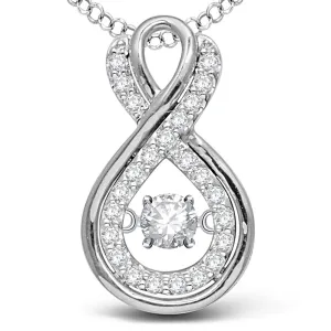 14K White Gold 1/5 Ct.Tw. Moving Diamond Fashion Pendant