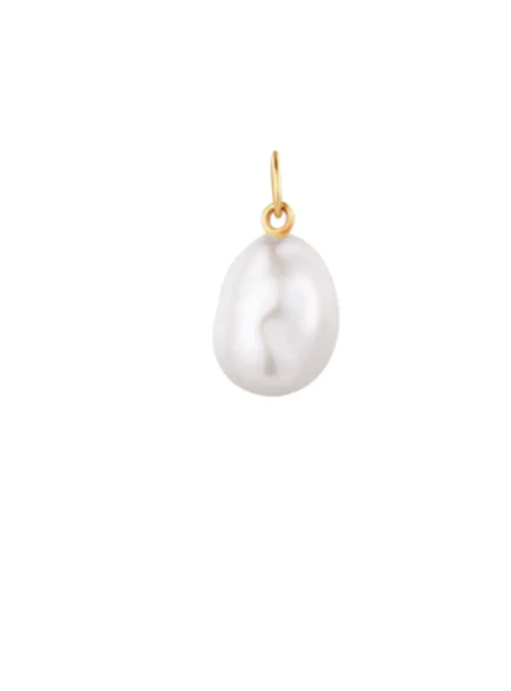 14K Yellow Gold Baroque Pearl Drop Pendant by Aurelie Gi