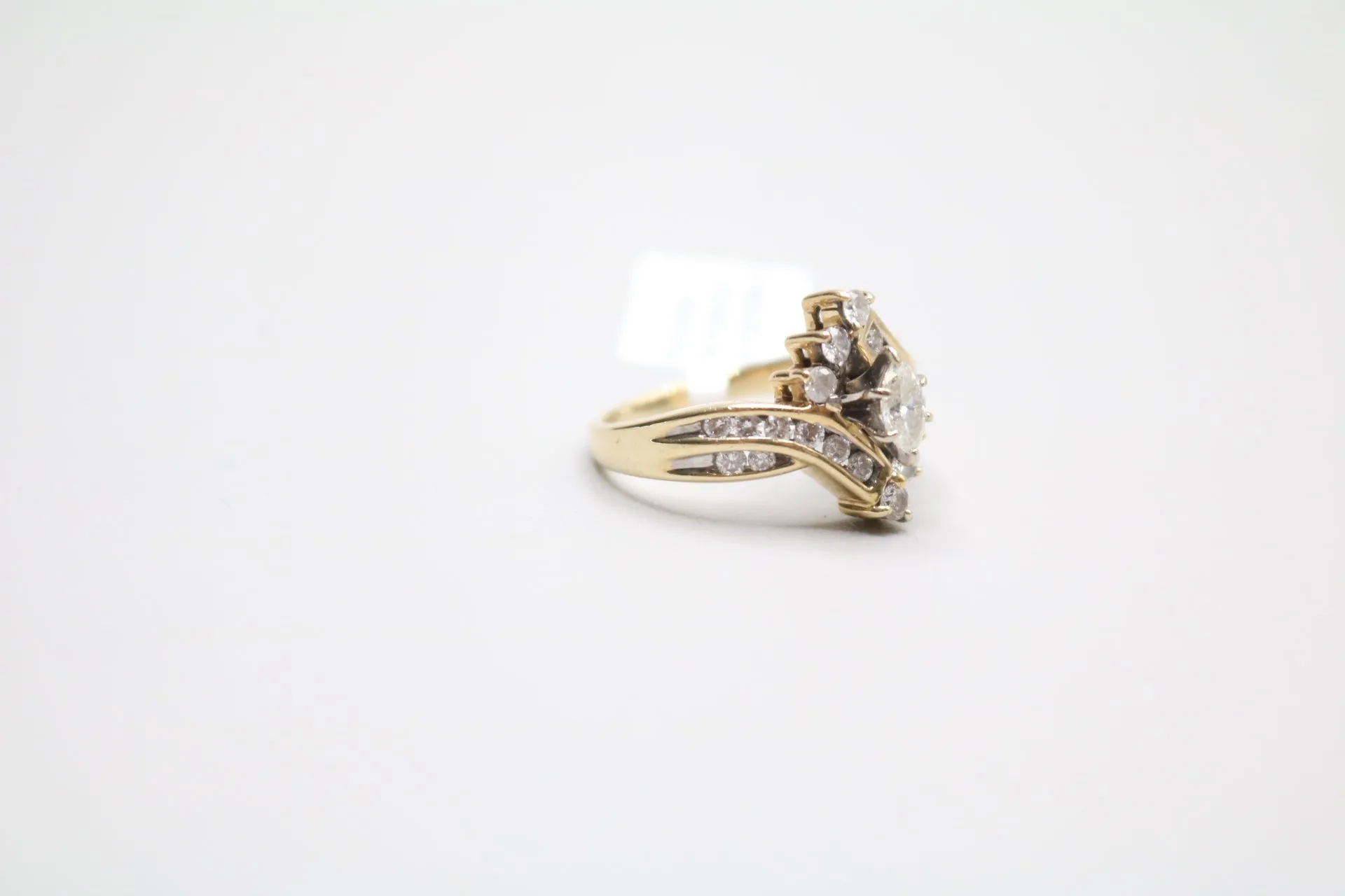 14K Yellow Gold Marquise Diamond Bypass Ring (Size 7 1/4)