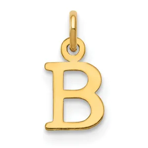 14k Yellow Gold Polished Finish Cut-Out Letter B Initial Design Charm Pendant