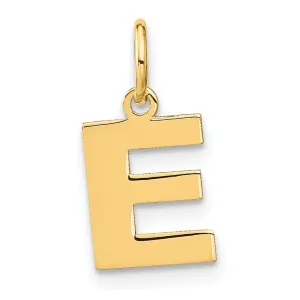 14k Yellow Gold  Small Size Letter E Initial Block Pendant