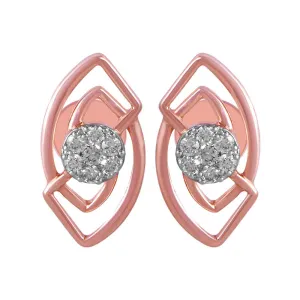 14KT (585) Rose Gold & Beautiful Diamond Stud Earrings