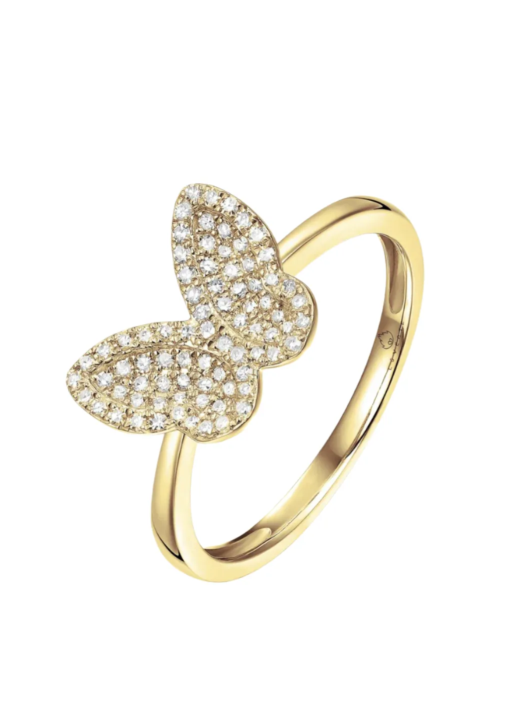 14KY Pave Butterfly Ring