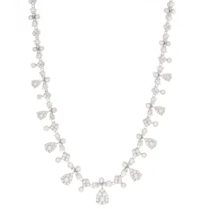 18k White Gold Bow Diamond Necklace