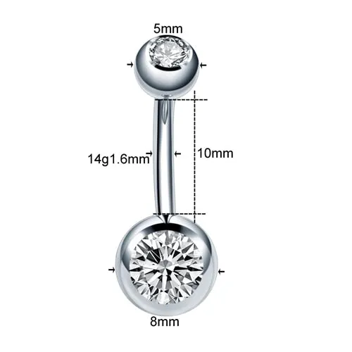 1PC Titanium Navel Piercings Belly Button Rings 14G Curved Barbell Pircing Ombligo Nombril Navel Earrings Sexy Body Jewelry