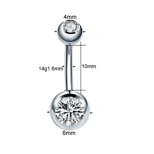 1PC Titanium Navel Piercings Belly Button Rings 14G Curved Barbell Pircing Ombligo Nombril Navel Earrings Sexy Body Jewelry