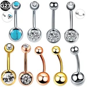 1PC Titanium Navel Piercings Belly Button Rings 14G Curved Barbell Pircing Ombligo Nombril Navel Earrings Sexy Body Jewelry