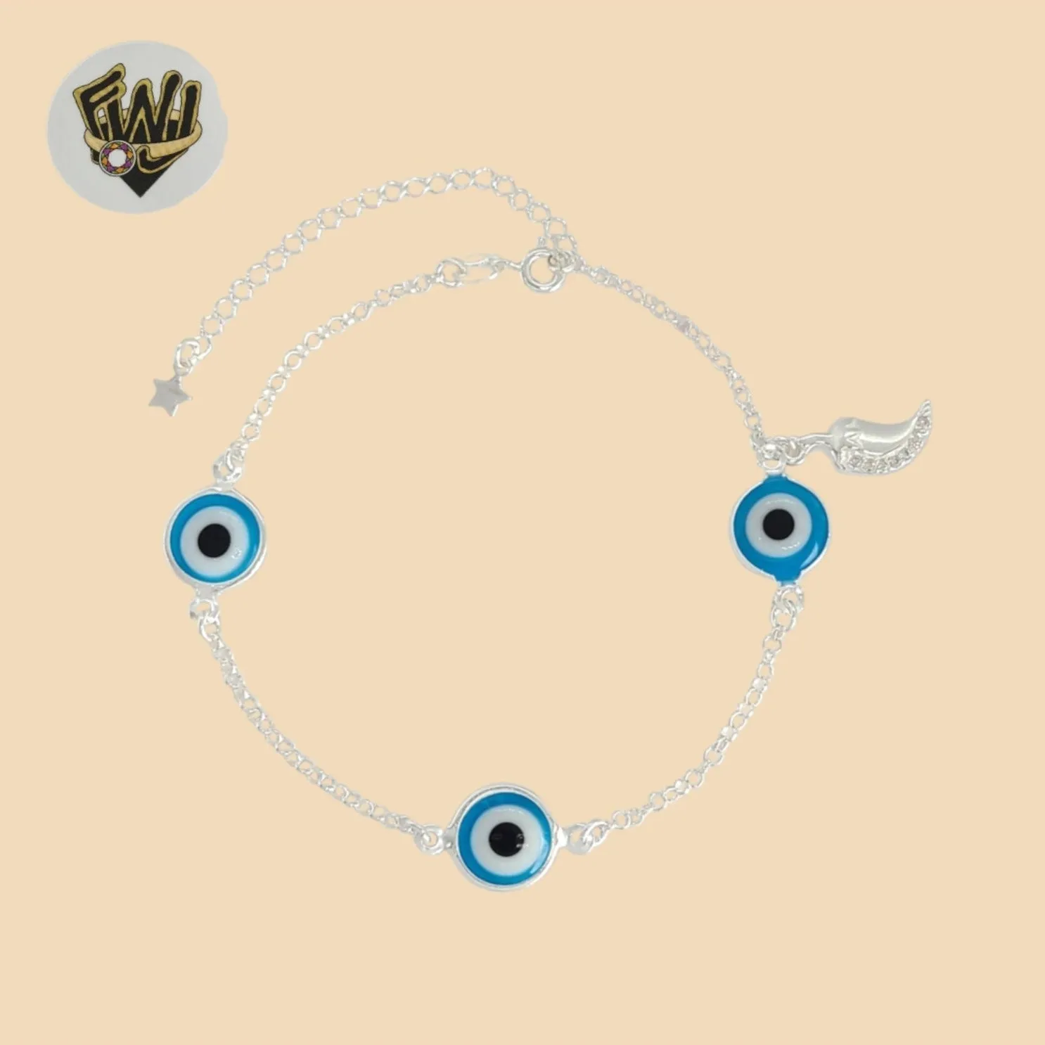 (2-0367-1) 925 Sterling Silver - 3mm Rolo Link Eye Bracelet.