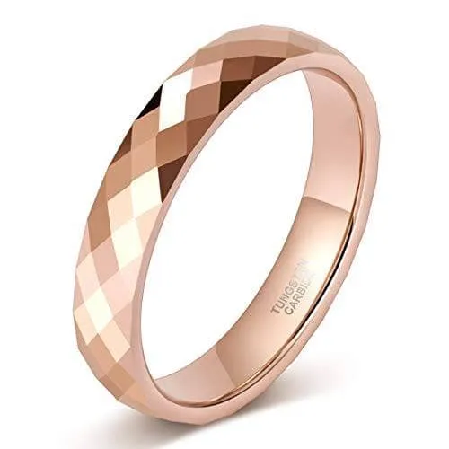 4mm Multi-Faceted Tungsten Wedding Band