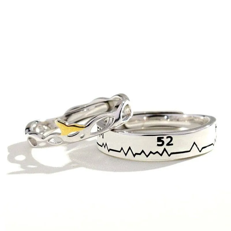 52 HZ Whale Couple Adjustable Ring