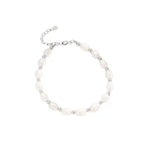 925 Silver Trendolla Silver Ball Freshwater Pearl Bracelet