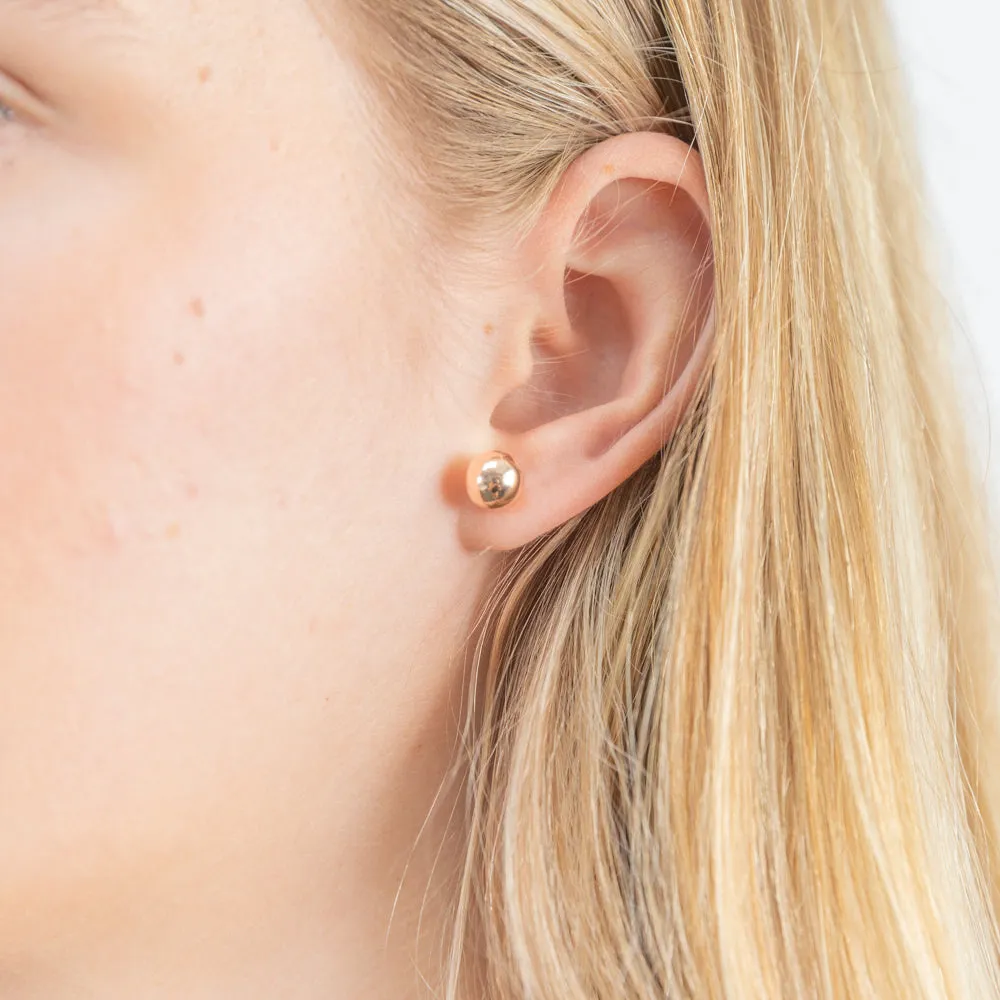 9ct Rose Gold 8mm Ball Stud Earrings