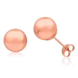 9ct Rose Gold 8mm Ball Stud Earrings