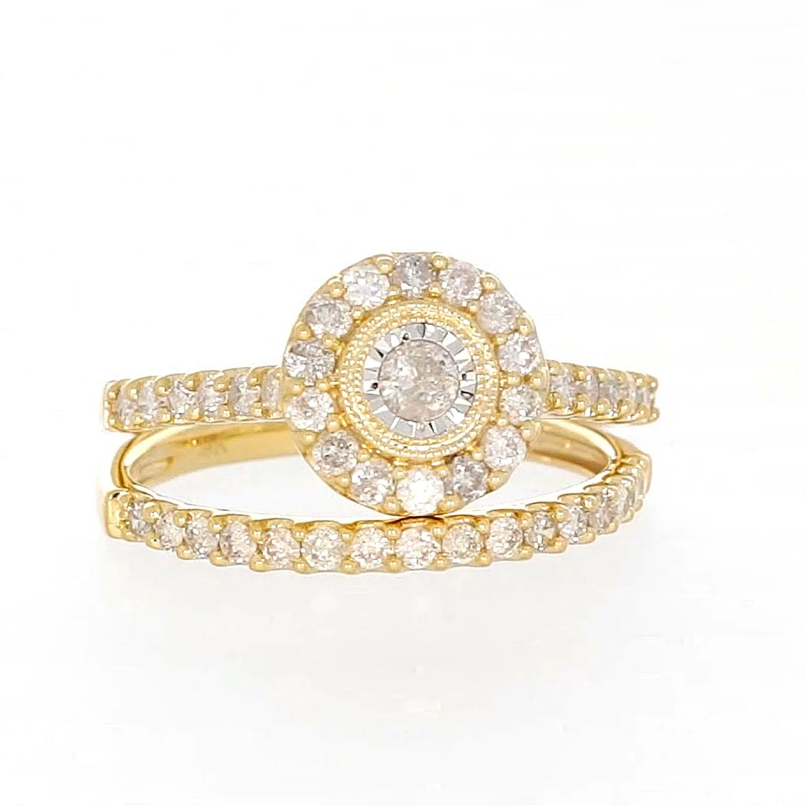 9ct Yellow Gold Round Brilliant Cut with 3/4 CARAT tw of Diamonds Ring