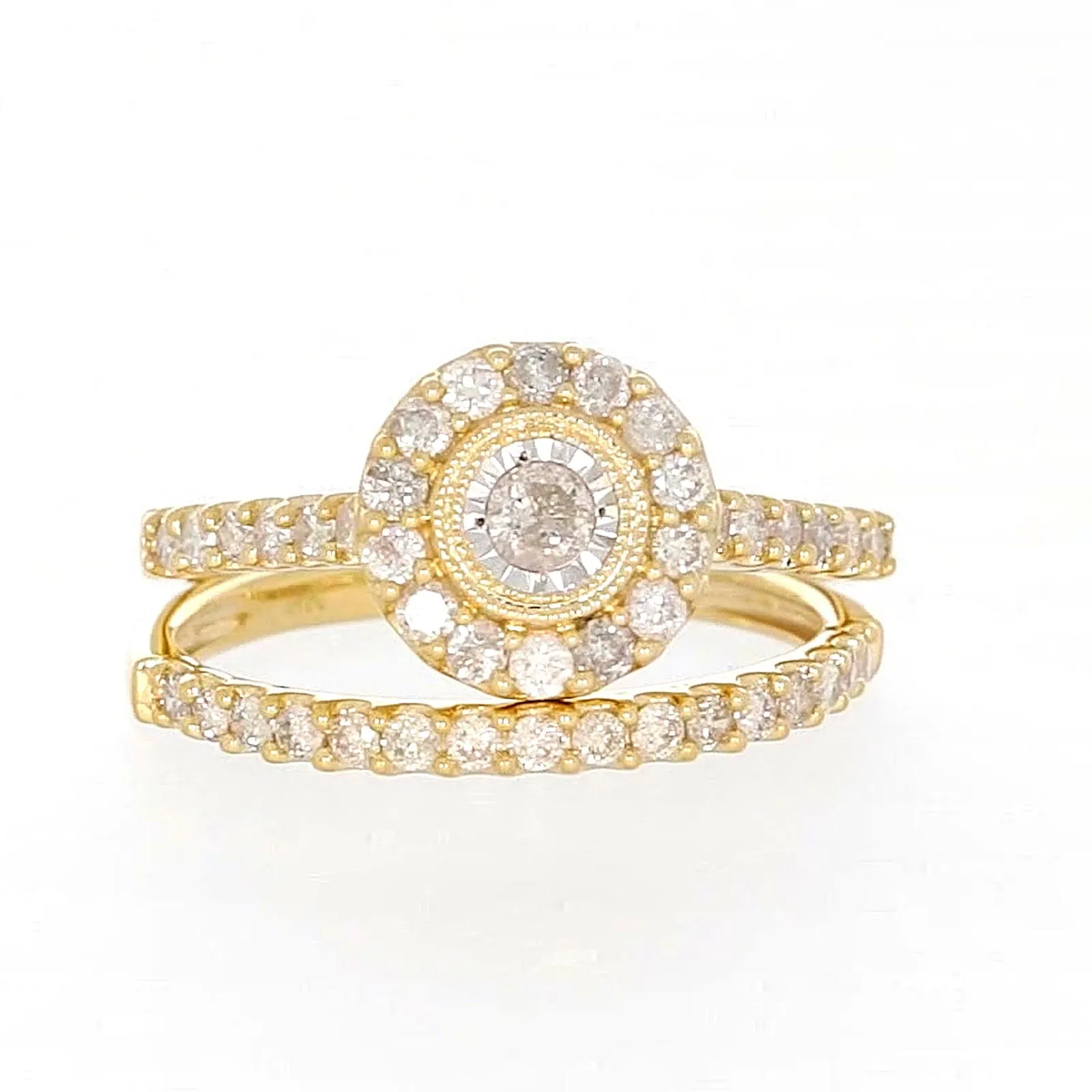 9ct Yellow Gold Round Brilliant Cut with 3/4 CARAT tw of Diamonds Ring