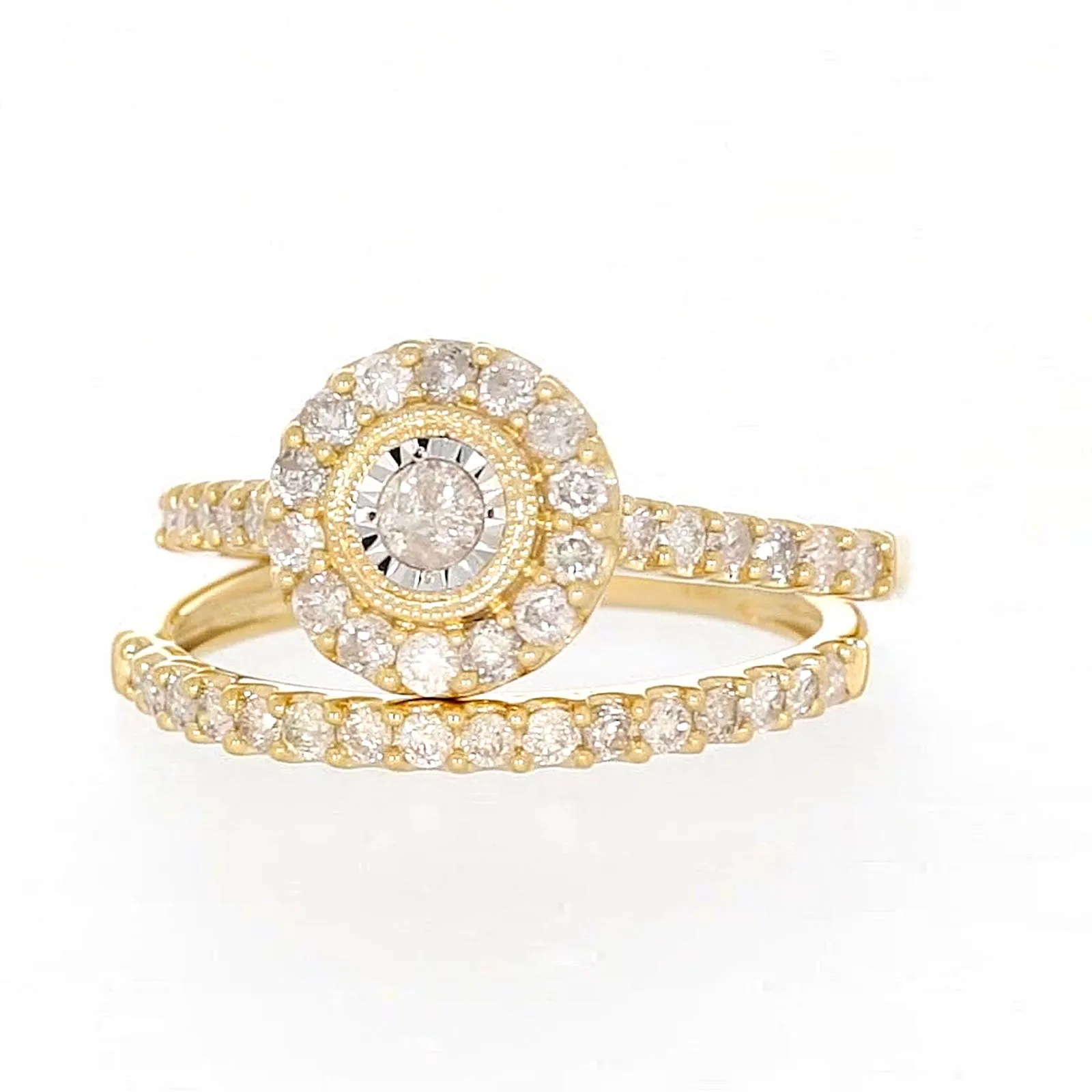 9ct Yellow Gold Round Brilliant Cut with 3/4 CARAT tw of Diamonds Ring