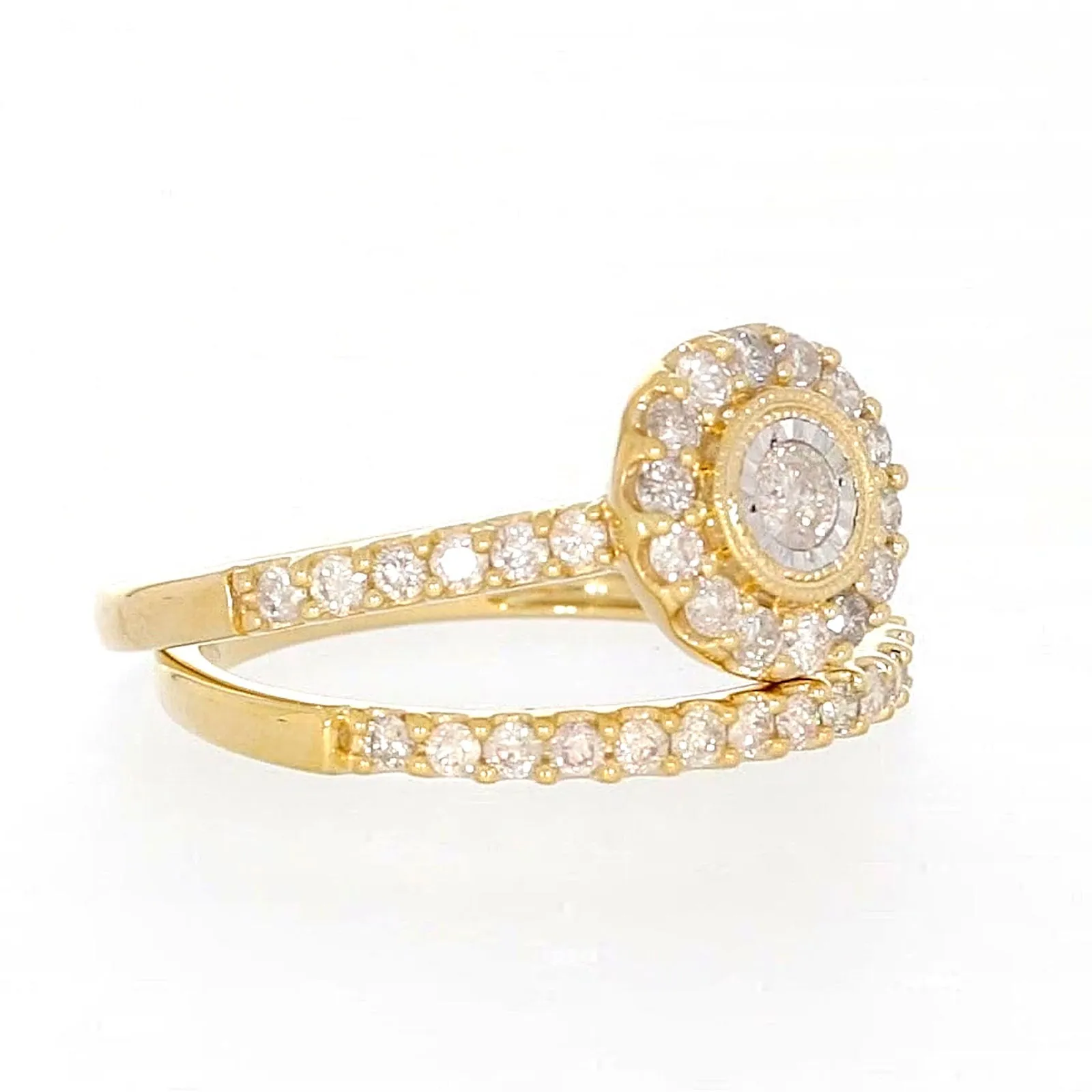 9ct Yellow Gold Round Brilliant Cut with 3/4 CARAT tw of Diamonds Ring