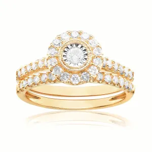 9ct Yellow Gold Round Brilliant Cut with 3/4 CARAT tw of Diamonds Ring