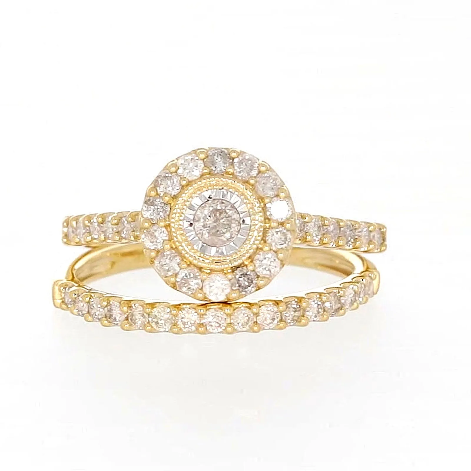 9ct Yellow Gold Round Brilliant Cut with 3/4 CARAT tw of Diamonds Ring