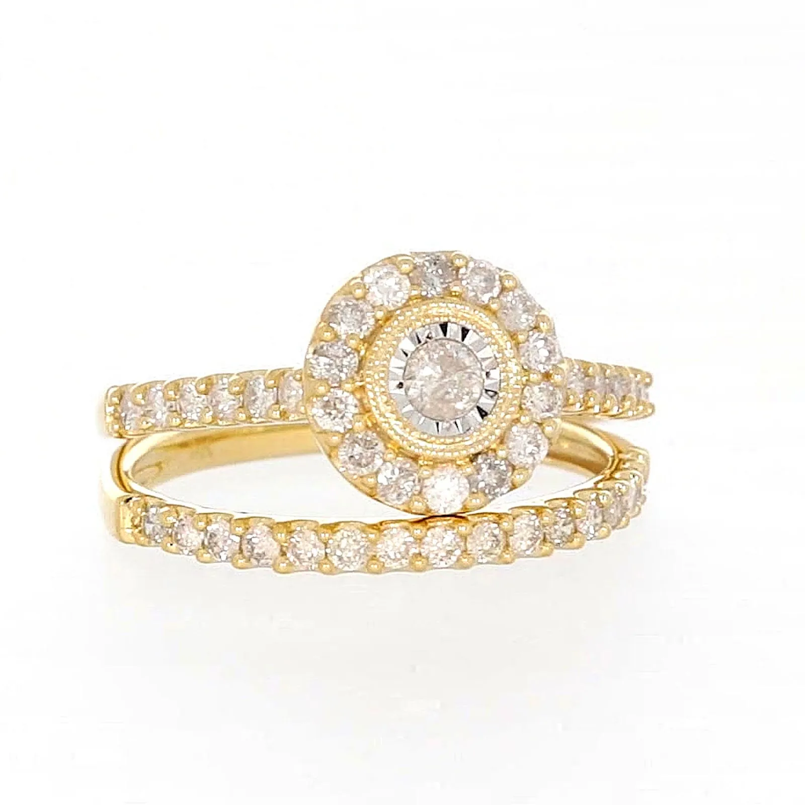 9ct Yellow Gold Round Brilliant Cut with 3/4 CARAT tw of Diamonds Ring