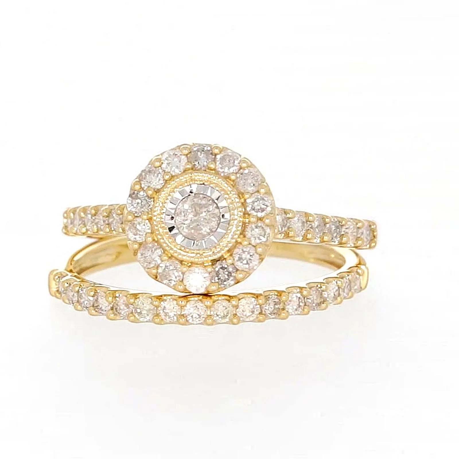 9ct Yellow Gold Round Brilliant Cut with 3/4 CARAT tw of Diamonds Ring