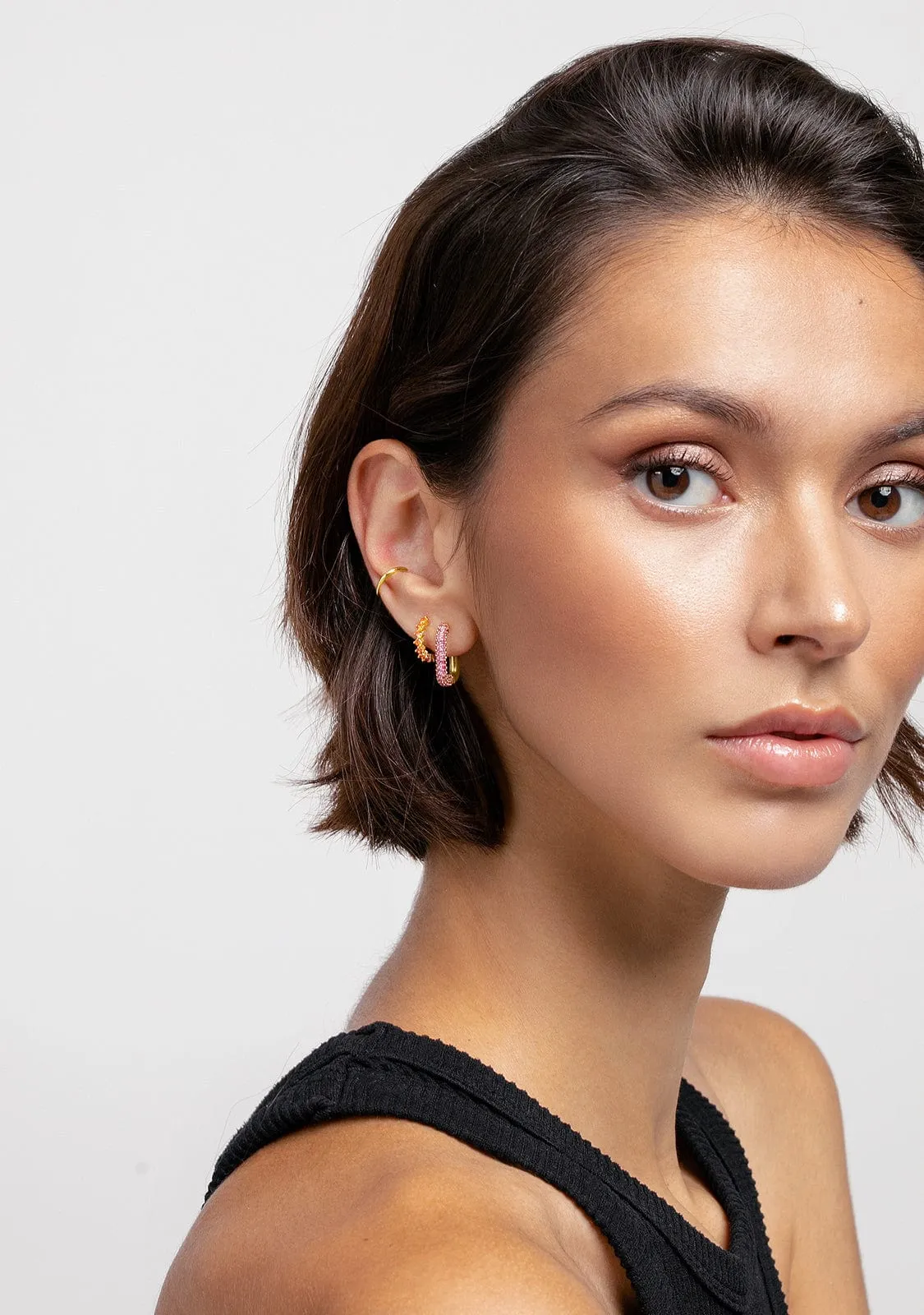 Amalfi Orange Hoop Piercing Gold