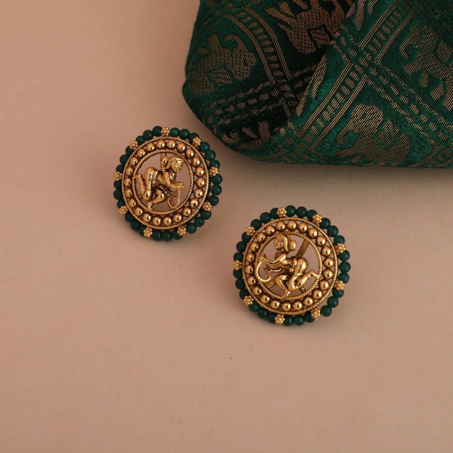 Anutama Nakshi Antique Stud Earrings