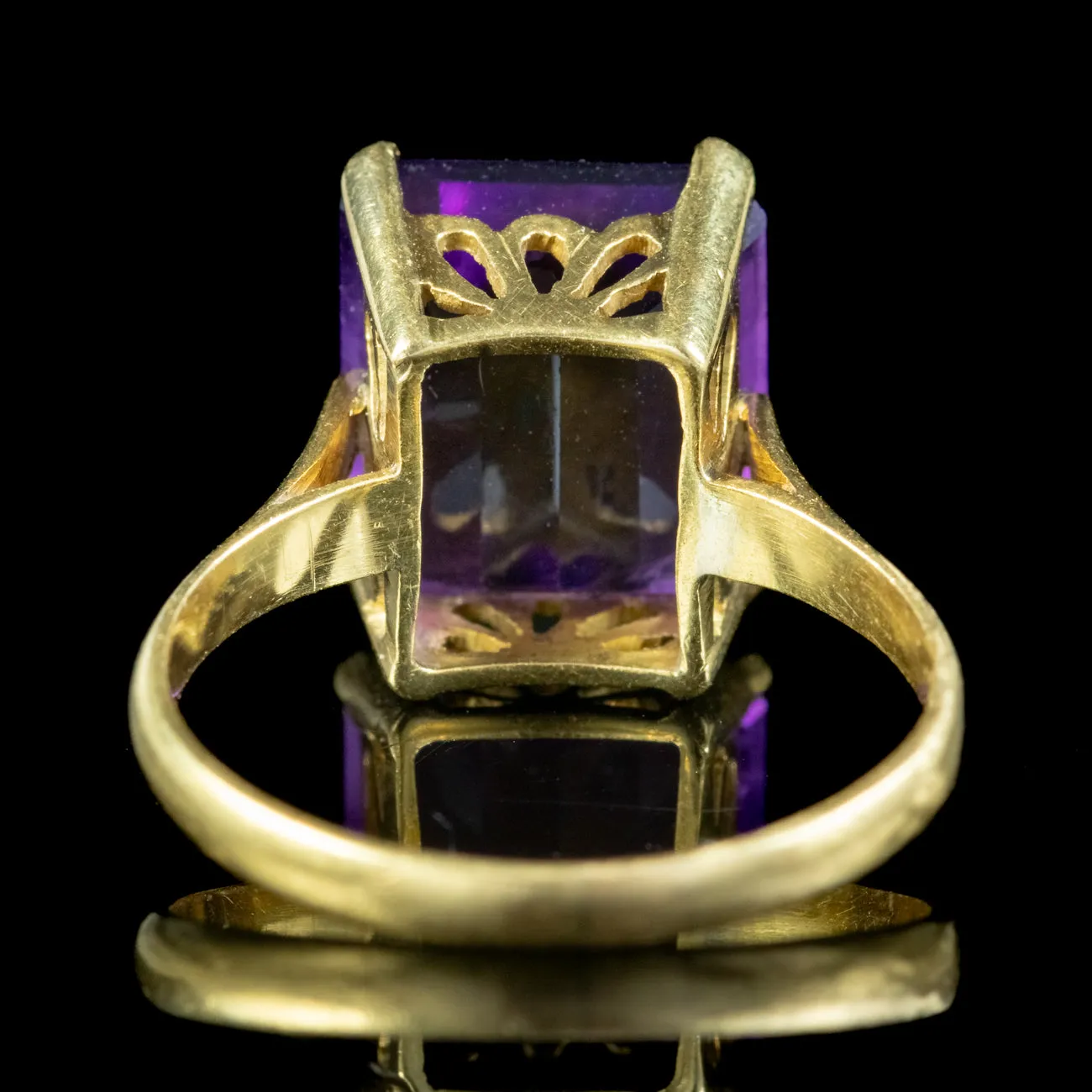 Art Deco Amethyst Cocktail Ring 5ct Amethyst