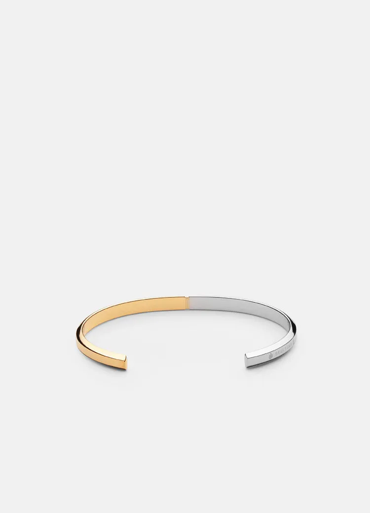 Bangle | Thin Icon Cuff 50/50 | Silver & Gold Plated