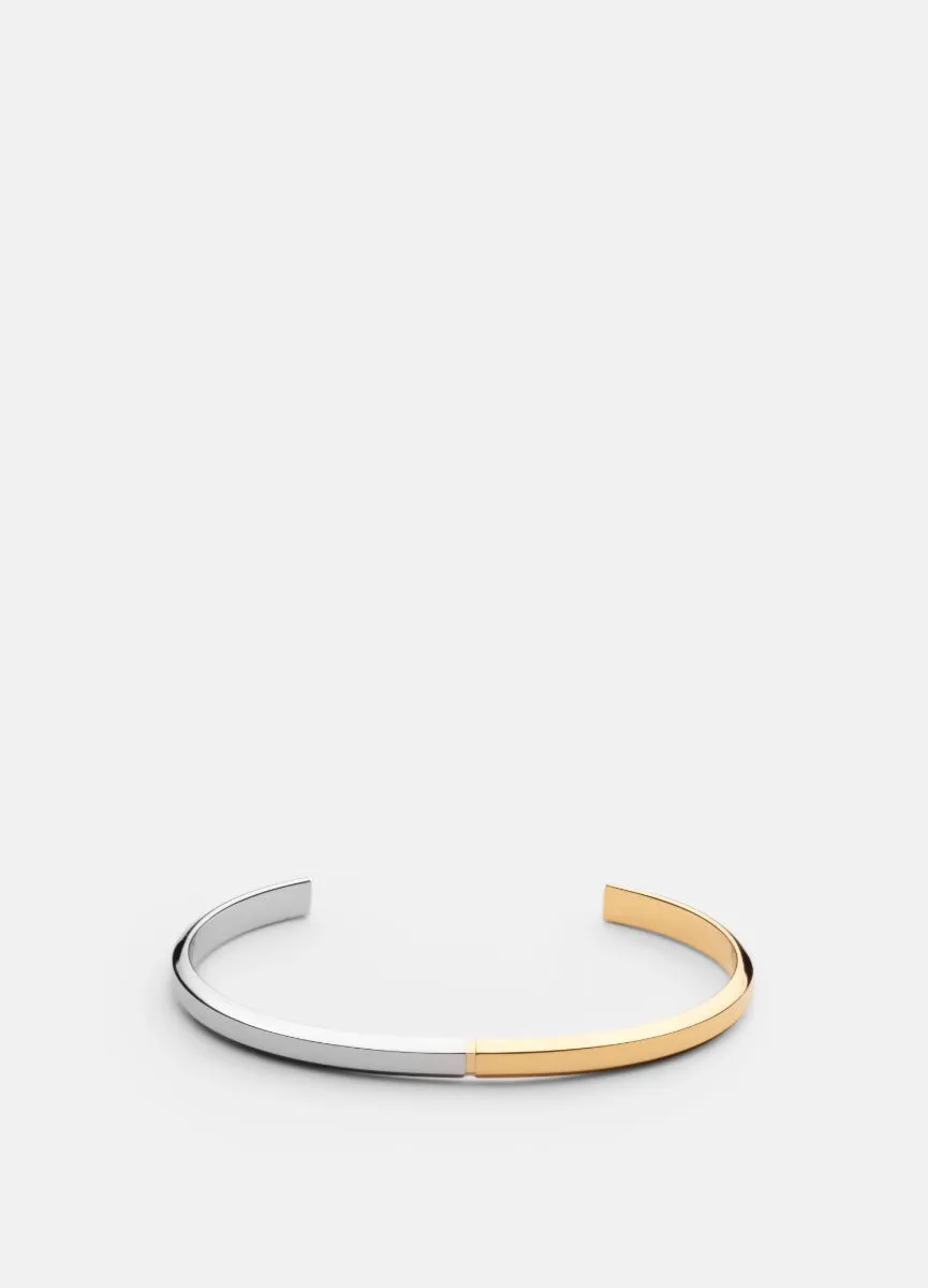 Bangle | Thin Icon Cuff 50/50 | Silver & Gold Plated