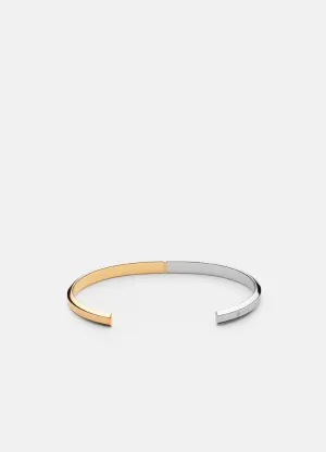 Bangle | Thin Icon Cuff 50/50 | Silver & Gold Plated