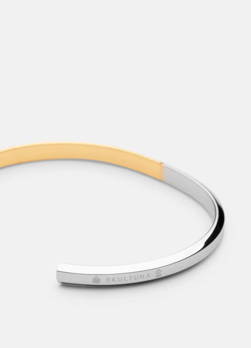 Bangle | Thin Icon Cuff 50/50 | Silver & Gold Plated